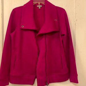 T by Talbots warm lightweight short jacket. Fuchsia colored.